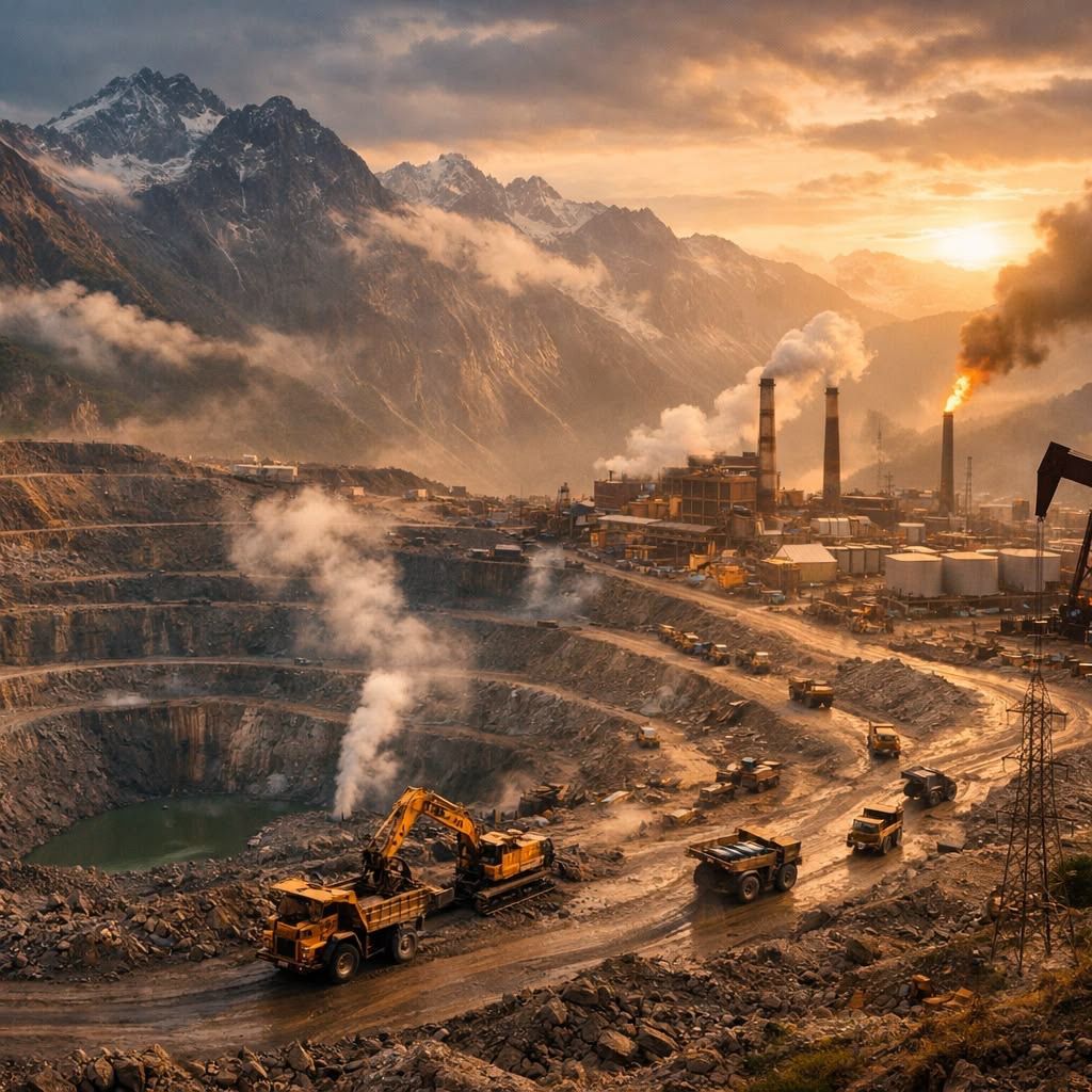 Aerial view of mining operation