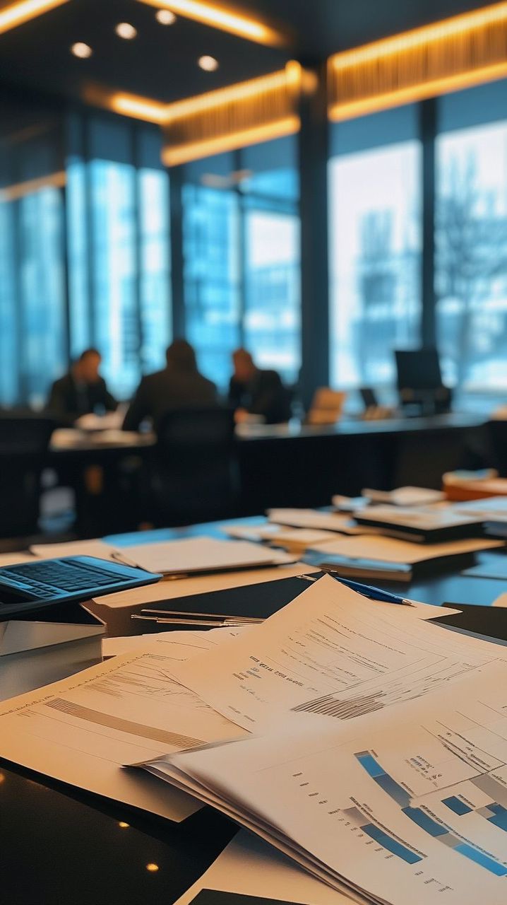 Board meeting in corporate setting