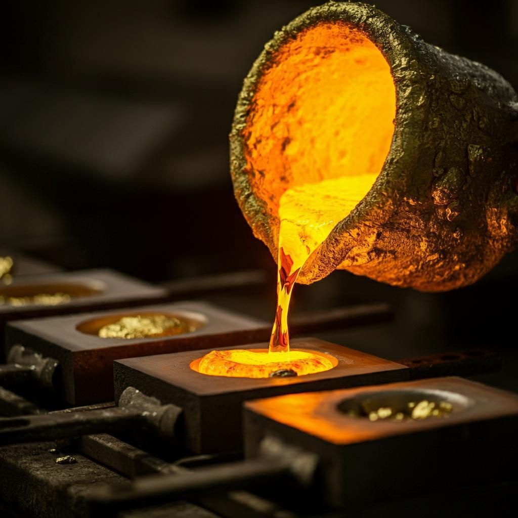 Gold bars stacked