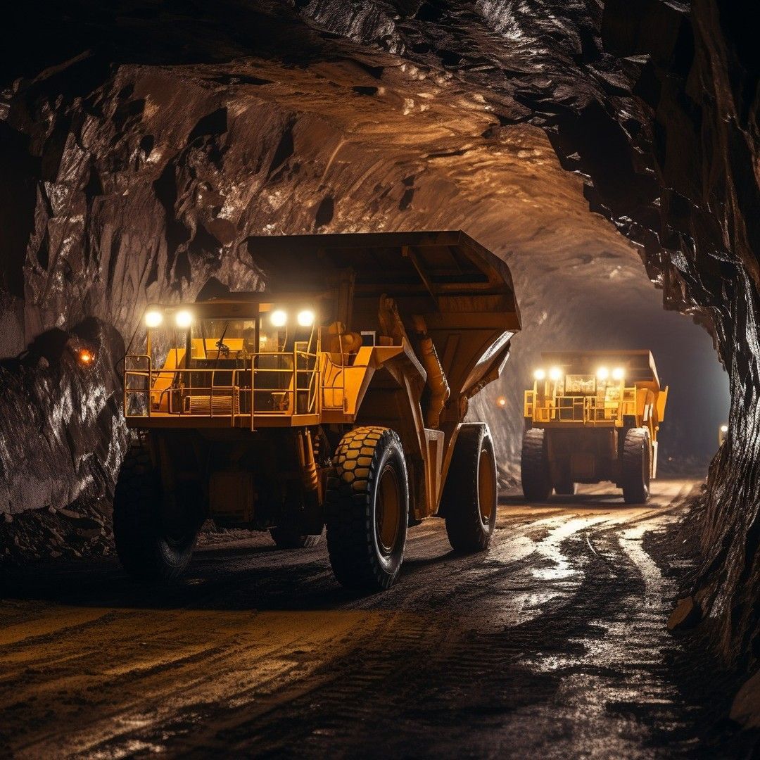Heavy mining machinery in operation