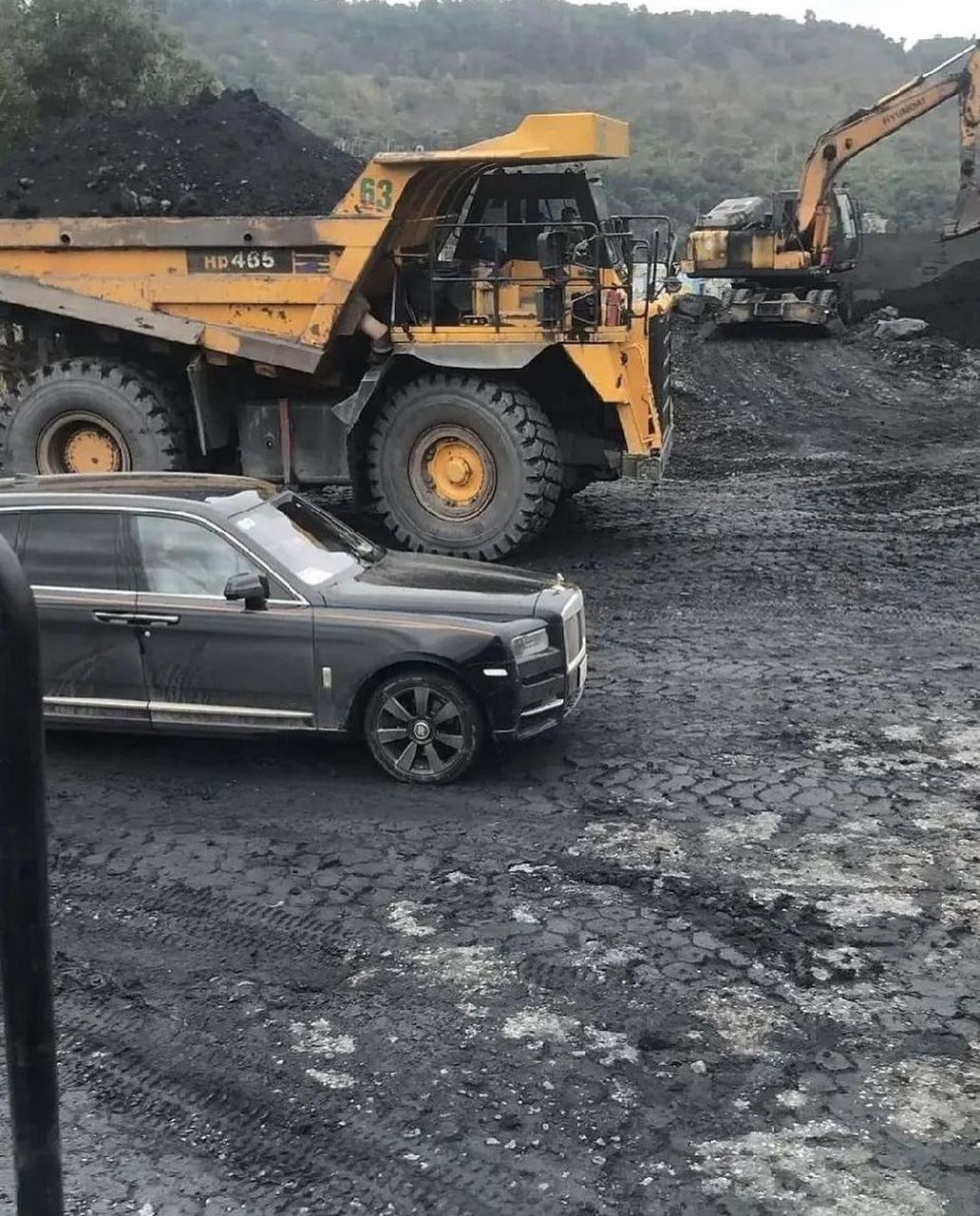 Excavator at mine site